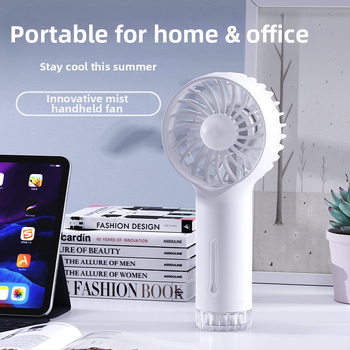 Rankinis purškimo ventiliatorius, nešiojamas mini USB įkrovimas, 6 mentelės, su šepetėlių varikliu, 3 greičiai, keičiamas Li-ion akumuliatorius 500–800 mAh