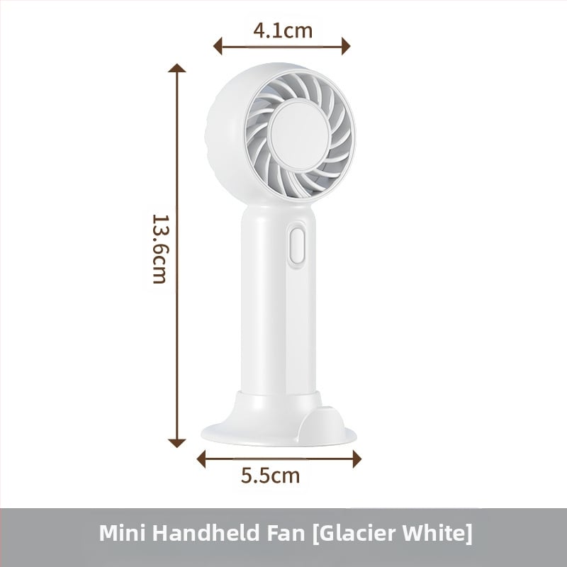 Rankinis purškimo ventiliatorius, nešiojamas mini USB įkrovimas, 6 mentelės, su šepetėlių varikliu, 3 greičiai, keičiamas Li-ion akumuliatorius 500–800 mAh