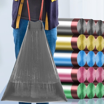 O5X2 Šiukšlių maišelis su surišimo užtrauktuku, sustiprinta PE, biologiškai skaidrus ir daugkartinio naudojimo, namuose, svetainėje, virtuvėje, biure