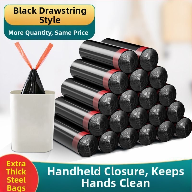 O5X2 Šiukšlių maišelis su surišimo užtrauktuku, sustiprinta PE, biologiškai skaidrus ir daugkartinio naudojimo, namuose, svetainėje, virtuvėje, biure