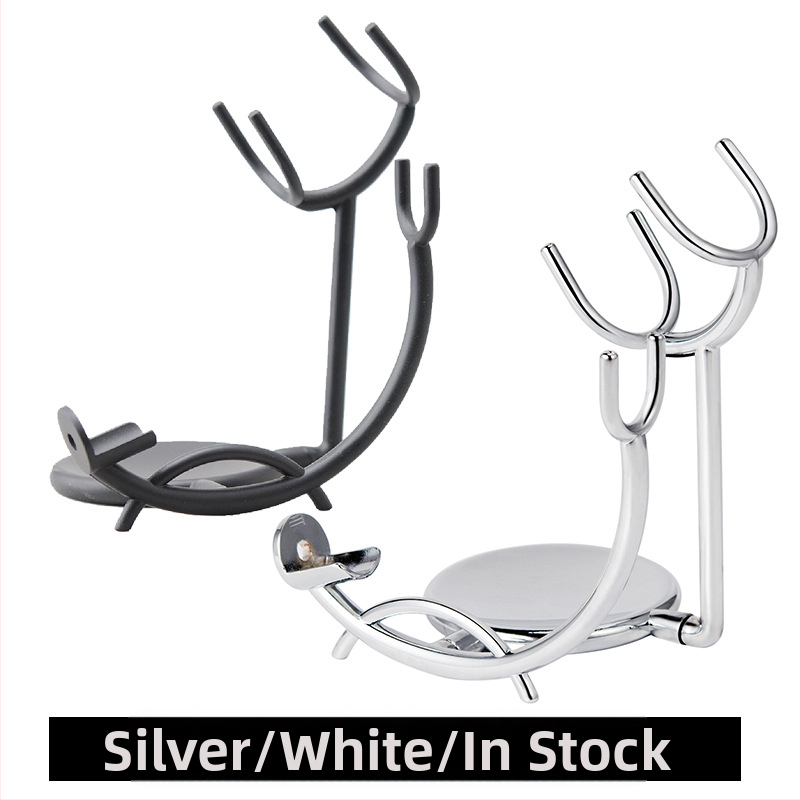 Държач за четка за бръснене — многофункционален, от железна сплав, с пяна четка и инструмент за контуриране на лицето