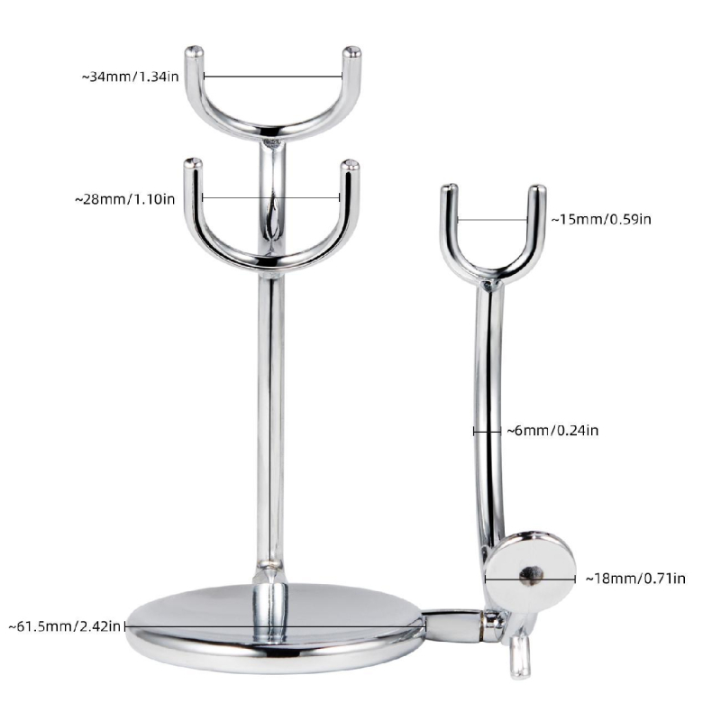 Държач за четка за бръснене — многофункционален, от железна сплав, с пяна четка и инструмент за контуриране на лицето