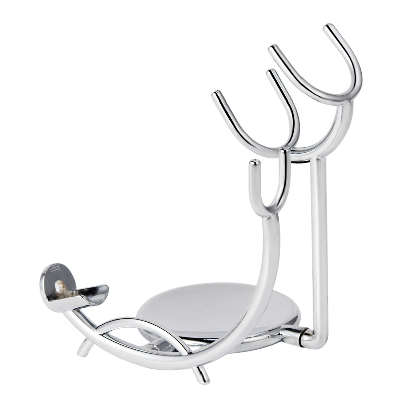 Държач за четка за бръснене — многофункционален, от железна сплав, с пяна четка и инструмент за контуриране на лицето