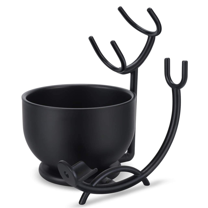 Държач за четка за бръснене — многофункционален, от железна сплав, с пяна четка и инструмент за контуриране на лицето