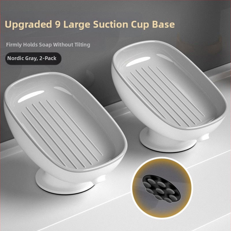 Ziepų laikiklis su siurbtuku, sieninis vonios organizatorius su drenažu, be gręžimo