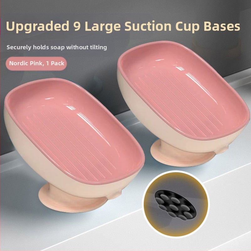 Ziepų laikiklis su siurbtuku, sieninis vonios organizatorius su drenažu, be gręžimo