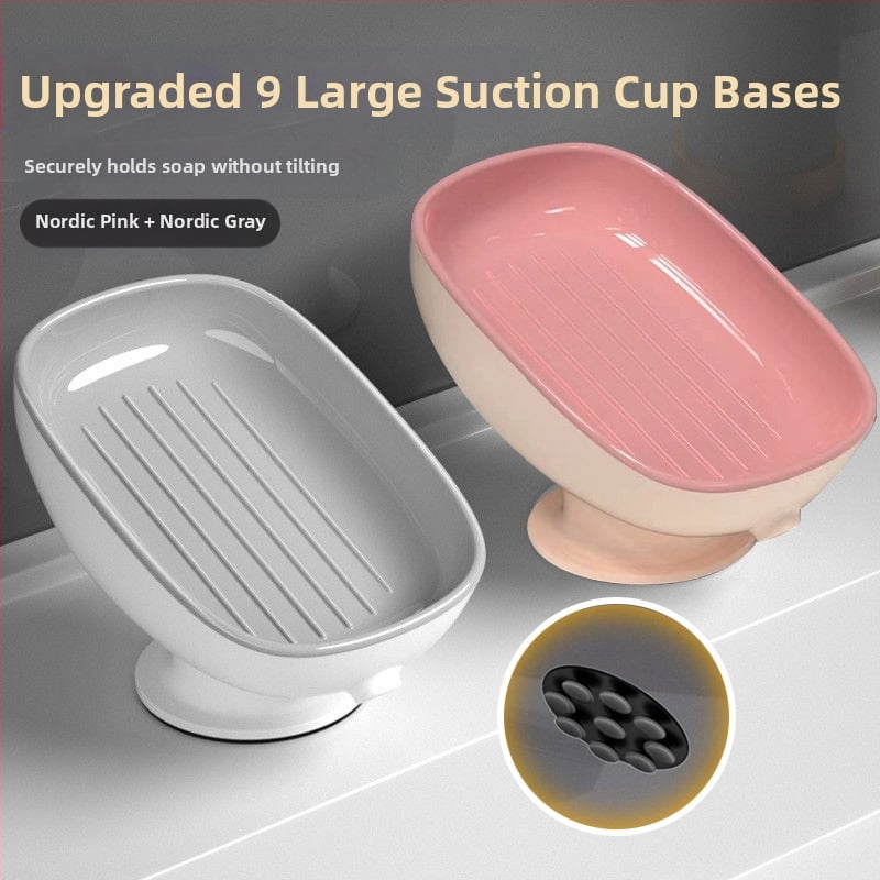 Ziepų laikiklis su siurbtuku, sieninis vonios organizatorius su drenažu, be gręžimo