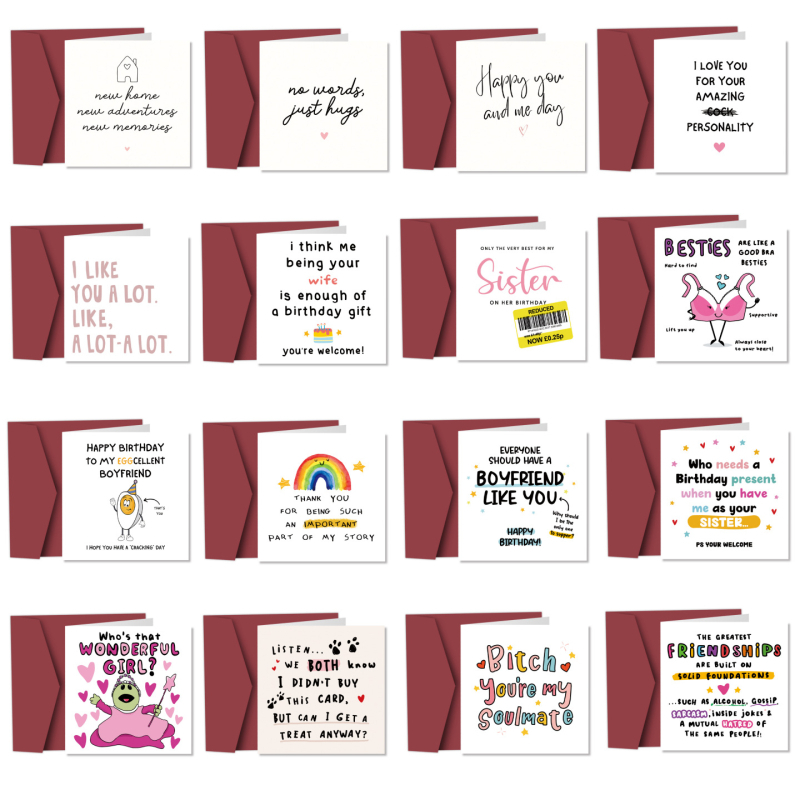 Αστεία ευχετήρια κάρτα με φάκελο от χαρτί με έγχρωμη εκτύπωση; κατάλληλη για γάμο, γενέθλια, Ημέρα του Αγίου Βαλεντίνου και άλλες περιστάσεις; απλό και μοντέρνο στυλ