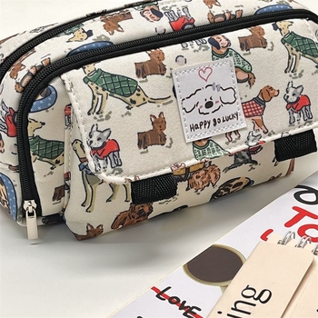 Pieštukų dėžutė su atverčiu dangčiu, talpi, daugiafunkcinis biuro organizatorius, poliesteris