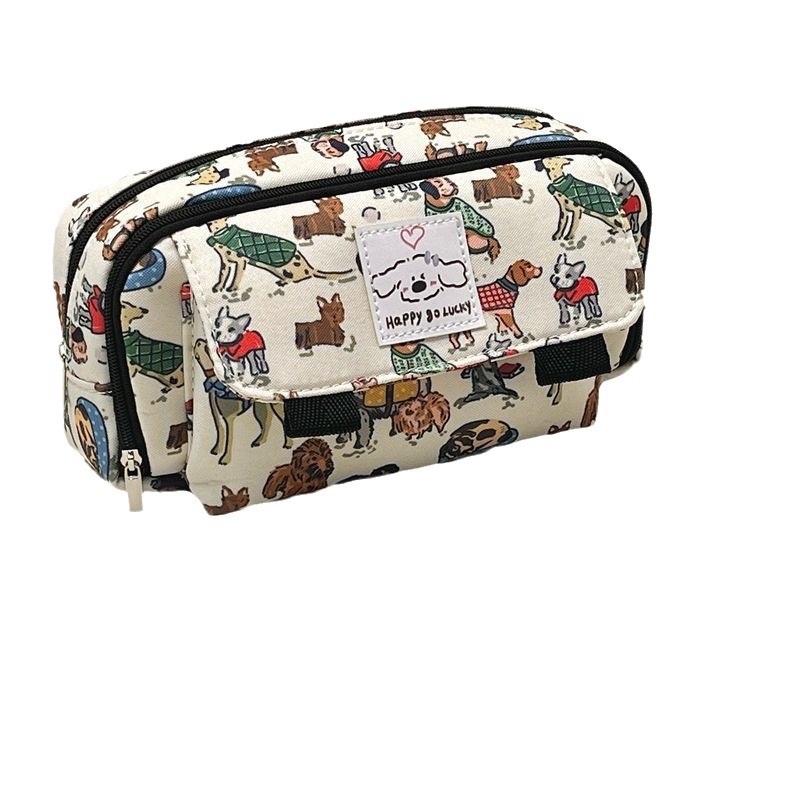 Pieštukų dėžutė su atverčiu dangčiu, talpi, daugiafunkcinis biuro organizatorius, poliesteris