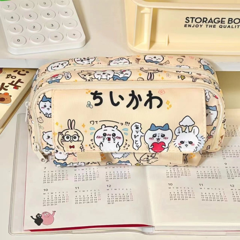 Pieštukų dėžutė su atverčiu dangčiu, talpi, daugiafunkcinis biuro organizatorius, poliesteris