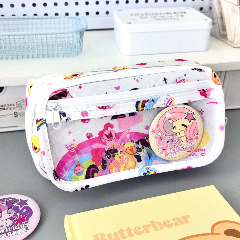 Pieštukų dėžutė su atverčiu dangčiu, talpi, daugiafunkcinis biuro organizatorius, poliesteris