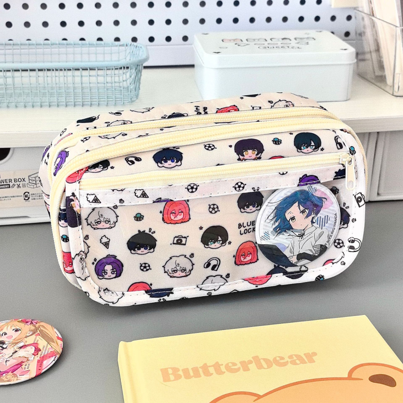 Pieštukų dėžutė su atverčiu dangčiu, talpi, daugiafunkcinis biuro organizatorius, poliesteris