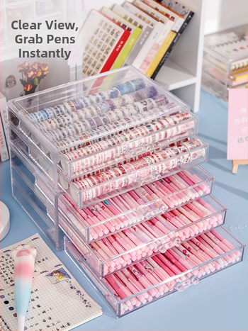Πλαστικός οργανωτής γραφείου με 6 θήκες, χωρίς εγκατάσταση, θήκη στυλό για σχολικά είδη