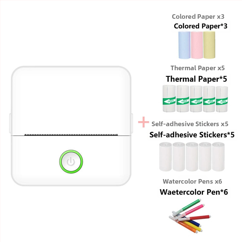 Μίνι φορητός θερμικός εκτυπωτής — USB διασύνδεση, θερμικό χαρτί 57x25 mm, ενσωματωμένη μπαταρία λιθίου, συμβατότητα Apple/Android