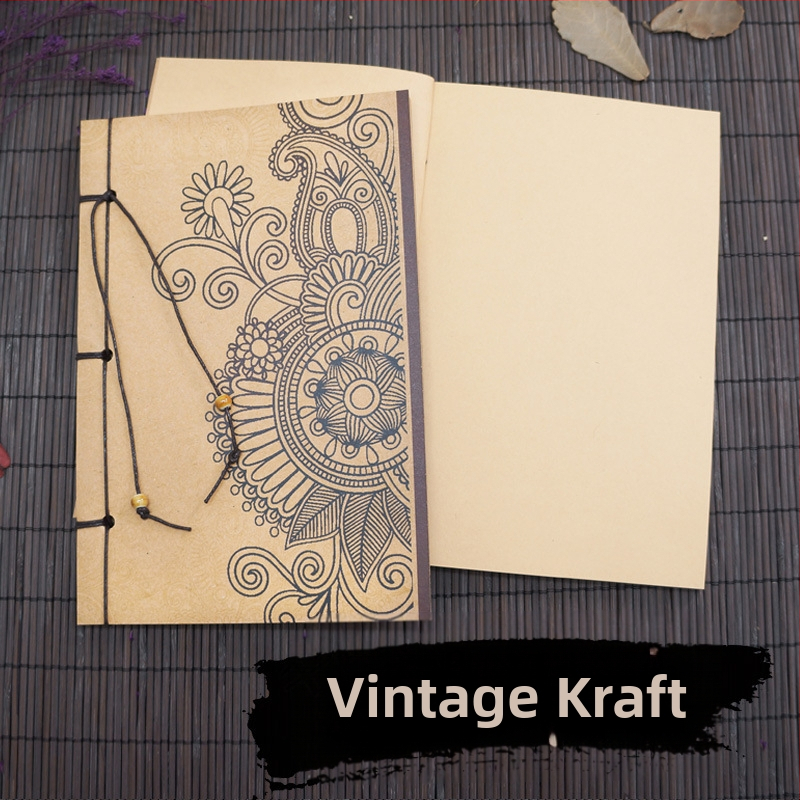 Ημερολόγιο Suiyue Square | Kraft χαρτί | χειροποίητο δέσιμο με νήμα | ρετρό νοσταλγίας στυλ | βάρος χαρτιού 80