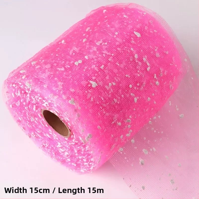 Ziedu režģa auduma lente dekorēšanai un pušķu iesaiņošanai (Materiāls: režģa audums; Kategorija: vietas dekorēšanas rekvizīti; Materiāla tips: lente, ziedu turētājs; Piemērojamas lietošanas jomas: Ziemassvētku dekori, dāvanu iesaiņošana, kāzas, ziedu iesai