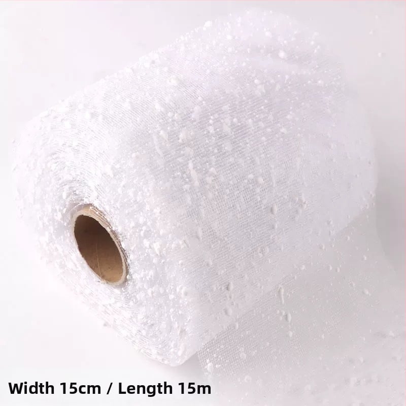 Ziedu režģa auduma lente dekorēšanai un pušķu iesaiņošanai (Materiāls: režģa audums; Kategorija: vietas dekorēšanas rekvizīti; Materiāla tips: lente, ziedu turētājs; Piemērojamas lietošanas jomas: Ziemassvētku dekori, dāvanu iesaiņošana, kāzas, ziedu iesai