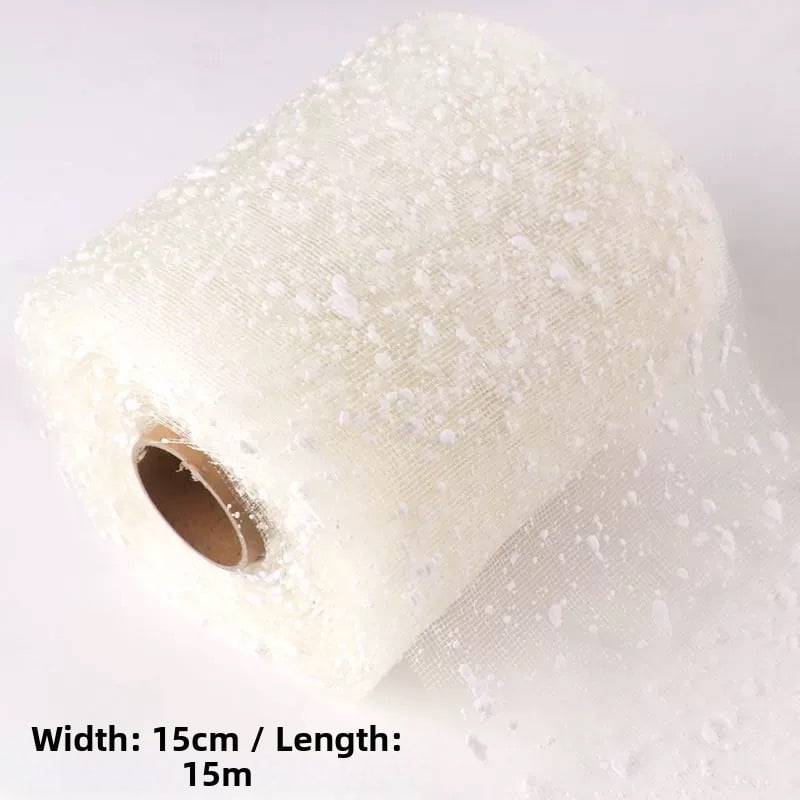 Ziedu režģa auduma lente dekorēšanai un pušķu iesaiņošanai (Materiāls: režģa audums; Kategorija: vietas dekorēšanas rekvizīti; Materiāla tips: lente, ziedu turētājs; Piemērojamas lietošanas jomas: Ziemassvētku dekori, dāvanu iesaiņošana, kāzas, ziedu iesai