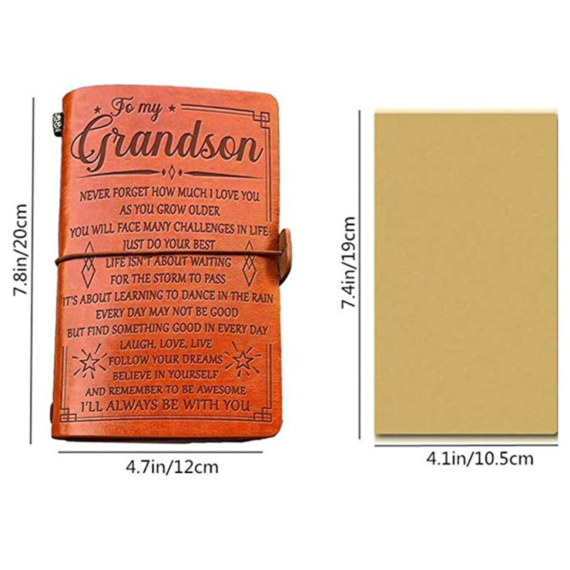 Rankų užrašų knygelė su odiniu viršeliu, žiedinis užsegimas, kraftinio popieriaus lapai (pritaikomi), 100 puslapių, retro kelionių dienoraštis