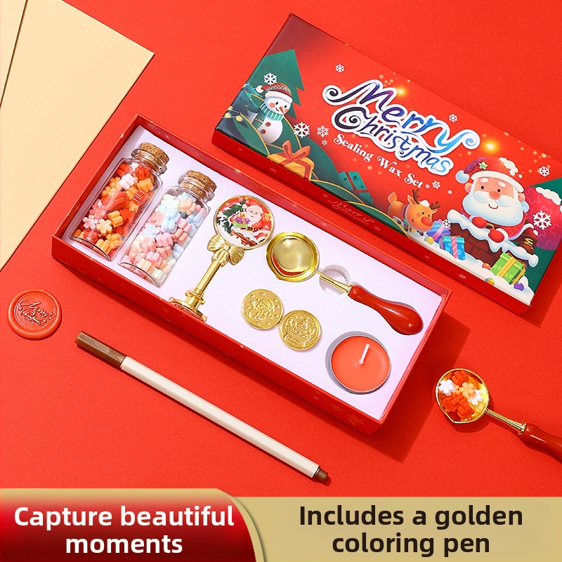 Imprinted voskový pečiatkový set 55-002 – 260 g, ekologická darčeková krabička, na pečiatkovanie obálok