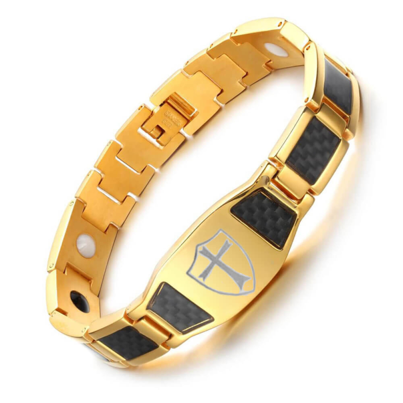 Narukvica od titan čelika s poliranim završnim slojem, muški geometrijski dizajn, dekorativno