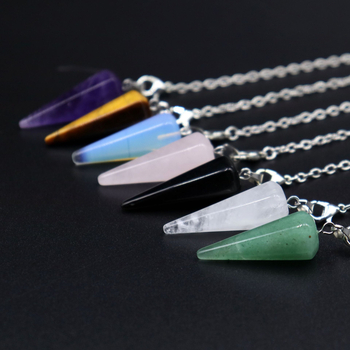 Κολιέ γεωμετρικού κρυσταλλικού κρεμαστού: αμέθιστος, Powder Crystal και κρύσταλλος; γυαλιστερό φινίρισμα