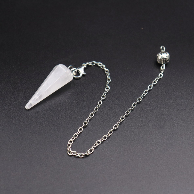 Κολιέ γεωμετρικού κρυσταλλικού κρεμαστού: αμέθιστος, Powder Crystal και κρύσταλλος; γυαλιστερό φινίρισμα