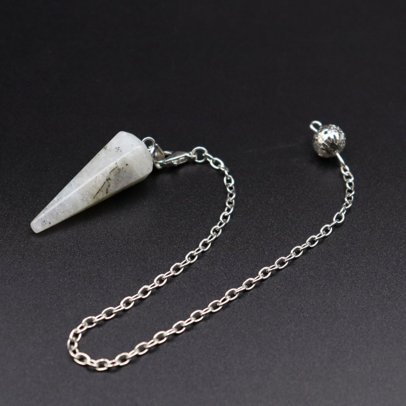 Κολιέ γεωμετρικού κρυσταλλικού κρεμαστού: αμέθιστος, Powder Crystal και κρύσταλλος; γυαλιστερό φινίρισμα