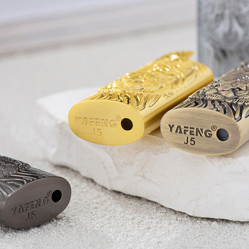 YF922-J5 μεταλλικός αναπτήρας με βουτάνιο, ανάγλυφος σχεδιασμός τίγρης, προσαρμόσιμος