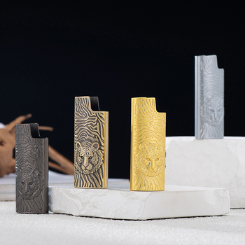 YF922-J5 μεταλλικός αναπτήρας με βουτάνιο, ανάγλυφος σχεδιασμός τίγρης, προσαρμόσιμος