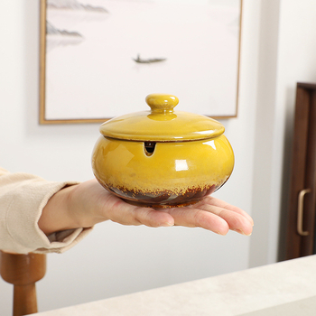 Keraminė peleninė su gaubčiu, šiaurietiško stiliaus, Saint lia prekės ženklas, kilmė Dehua, aukštos kokybės dekoratyvinė peleninė svetainei, biurui ar viešbučio fojė