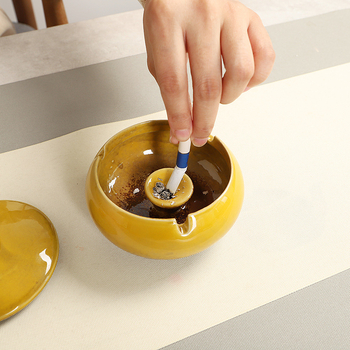 Keraminė peleninė su gaubčiu, šiaurietiško stiliaus, Saint lia prekės ženklas, kilmė Dehua, aukštos kokybės dekoratyvinė peleninė svetainei, biurui ar viešbučio fojė