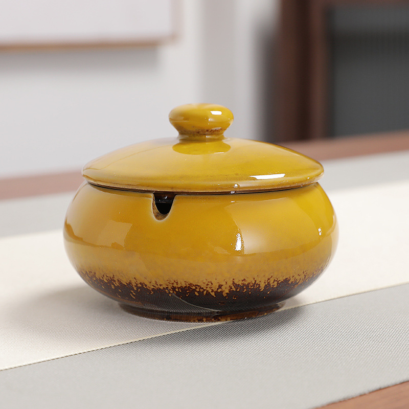 Keraminė peleninė su gaubčiu, šiaurietiško stiliaus, Saint lia prekės ženklas, kilmė Dehua, aukštos kokybės dekoratyvinė peleninė svetainei, biurui ar viešbučio fojė