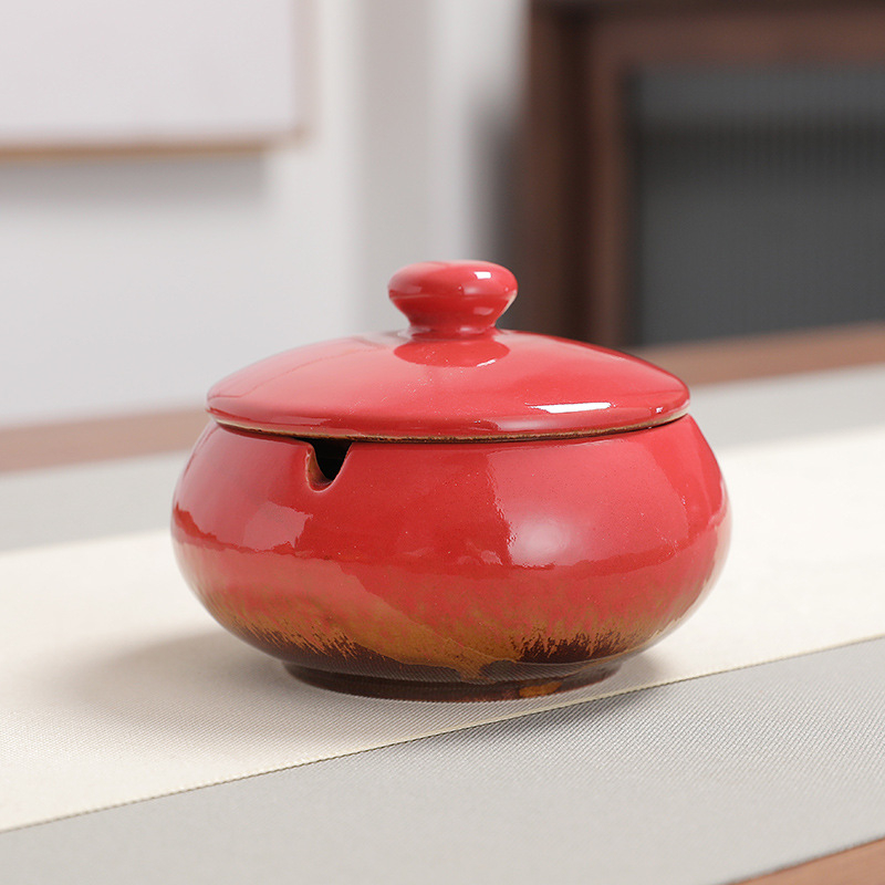 Keraminė peleninė su gaubčiu, šiaurietiško stiliaus, Saint lia prekės ženklas, kilmė Dehua, aukštos kokybės dekoratyvinė peleninė svetainei, biurui ar viešbučio fojė