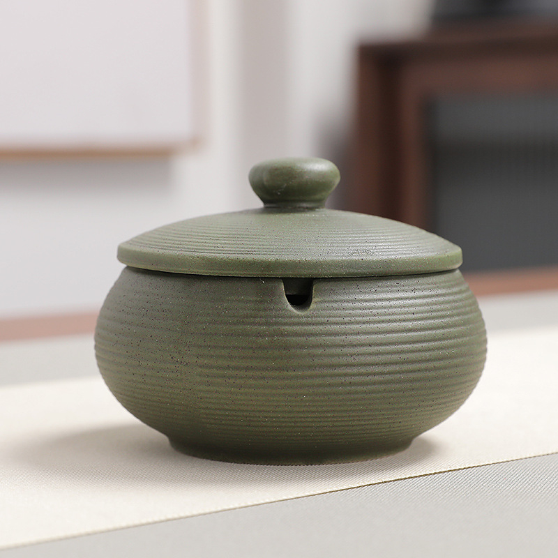 Keraminė peleninė su gaubčiu, šiaurietiško stiliaus, Saint lia prekės ženklas, kilmė Dehua, aukštos kokybės dekoratyvinė peleninė svetainei, biurui ar viešbučio fojė