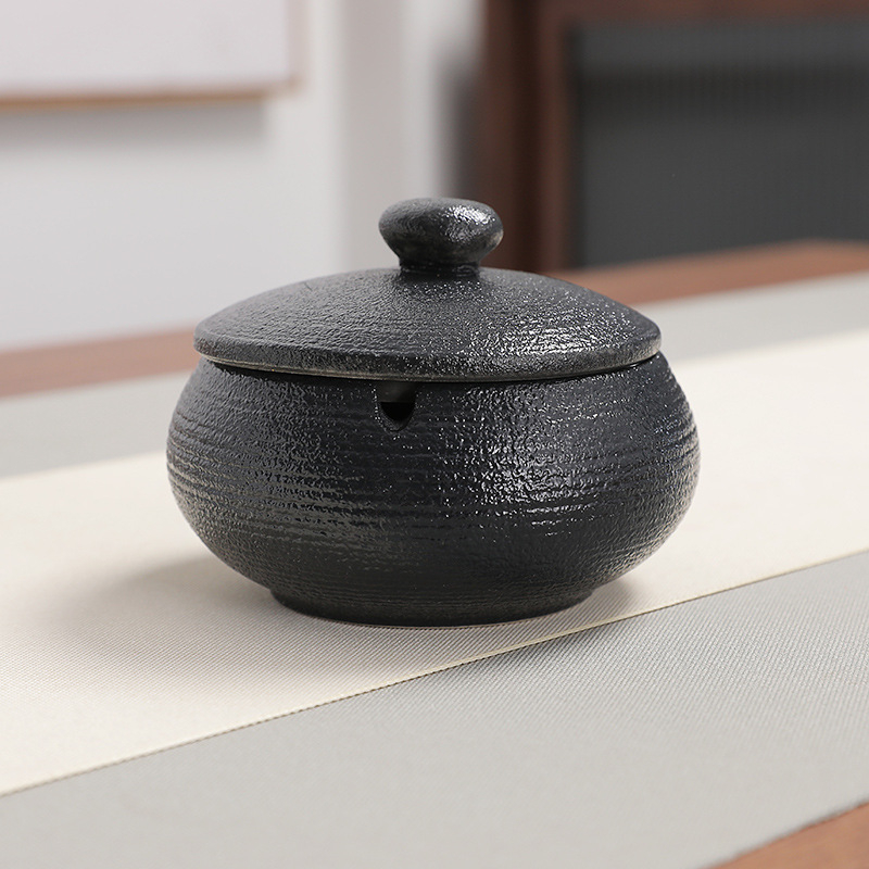 Keraminė peleninė su gaubčiu, šiaurietiško stiliaus, Saint lia prekės ženklas, kilmė Dehua, aukštos kokybės dekoratyvinė peleninė svetainei, biurui ar viešbučio fojė