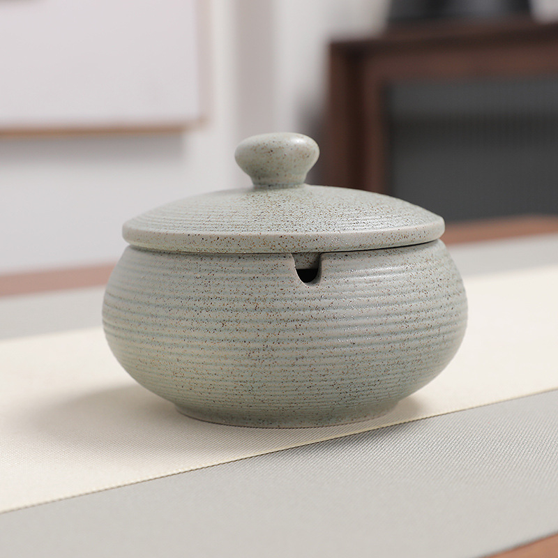 Keraminė peleninė su gaubčiu, šiaurietiško stiliaus, Saint lia prekės ženklas, kilmė Dehua, aukštos kokybės dekoratyvinė peleninė svetainei, biurui ar viešbučio fojė