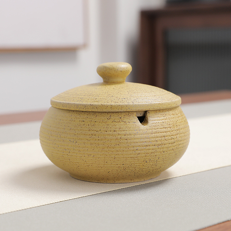 Keraminė peleninė su gaubčiu, šiaurietiško stiliaus, Saint lia prekės ženklas, kilmė Dehua, aukštos kokybės dekoratyvinė peleninė svetainei, biurui ar viešbučio fojė