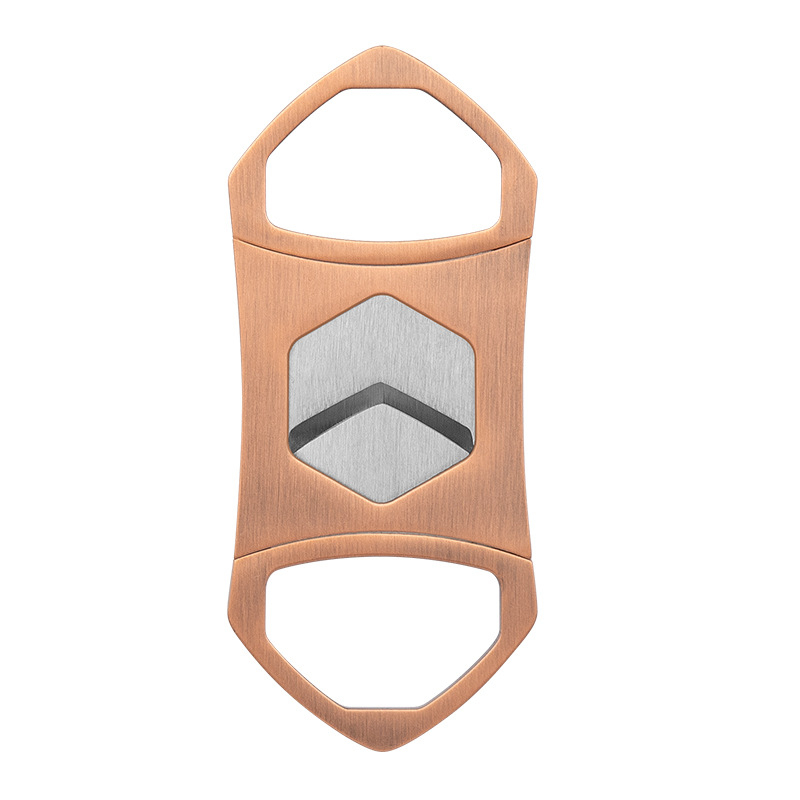 Κοπτήρας πούρων με διπλό κόφτη, εξάγωνη λεπίδα, φορητός μεταλλικός σχεδιασμός (Υλικό: Μέταλλο; Λεπίδα: Κράμα Ψευδαργύρου + Ανοξείδωτο Ατσάλι; Επιφάνεια: Ηλεκτροπλακίωση; Χειροκίνητο: Ναι)