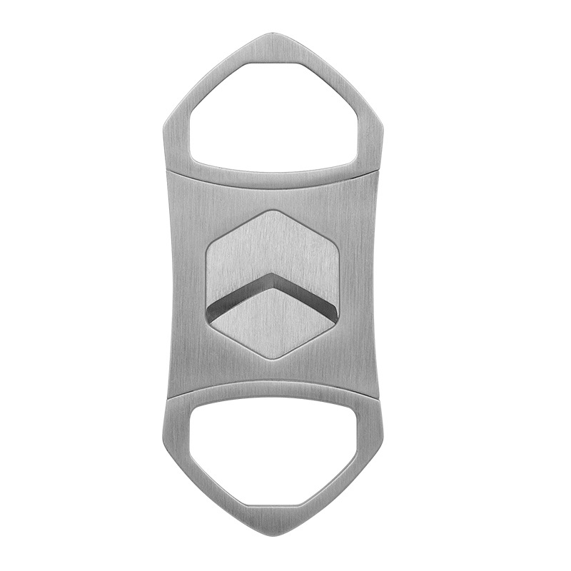 Κοπτήρας πούρων με διπλό κόφτη, εξάγωνη λεπίδα, φορητός μεταλλικός σχεδιασμός (Υλικό: Μέταλλο; Λεπίδα: Κράμα Ψευδαργύρου + Ανοξείδωτο Ατσάλι; Επιφάνεια: Ηλεκτροπλακίωση; Χειροκίνητο: Ναι)