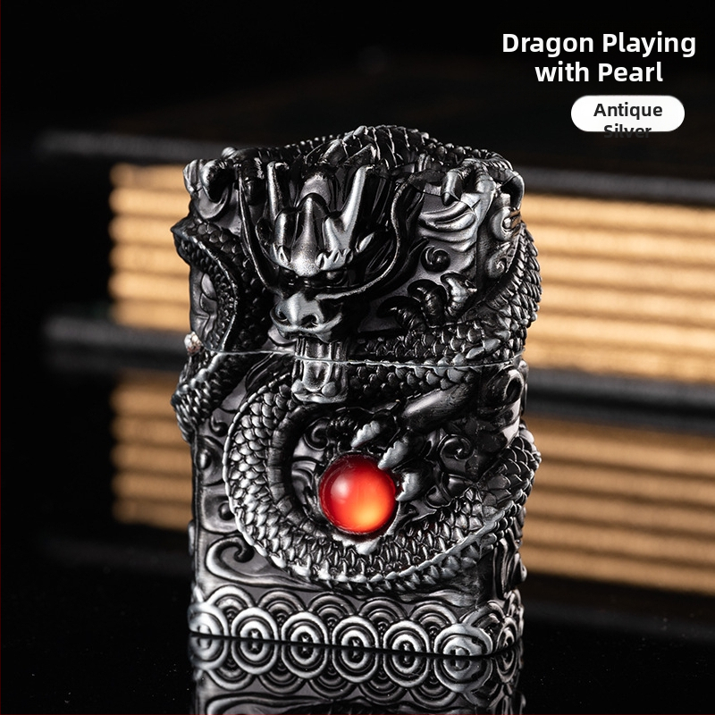 Αναπτήρας κηροζίνης με μεταλλικό σώμα, επαναχρησιμοποιούμενος, μοντέρνο μινιμαλιστικό στυλ, χωρίς προστασία από τον άνεμο