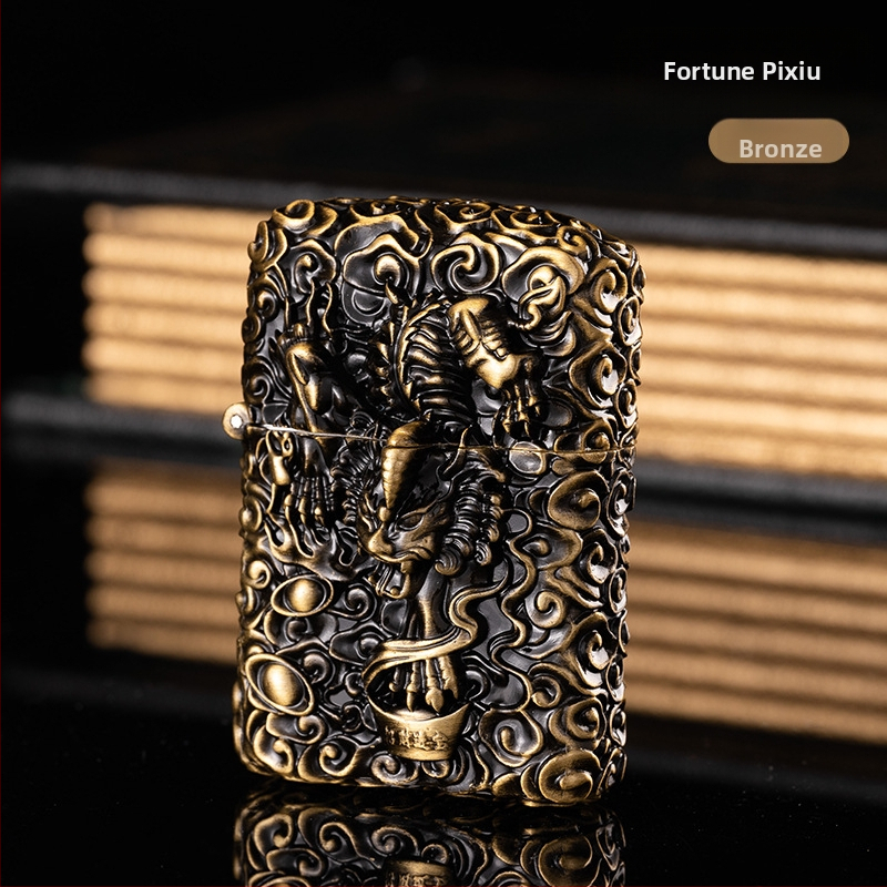 Αναπτήρας κηροζίνης με μεταλλικό σώμα, επαναχρησιμοποιούμενος, μοντέρνο μινιμαλιστικό στυλ, χωρίς προστασία από τον άνεμο