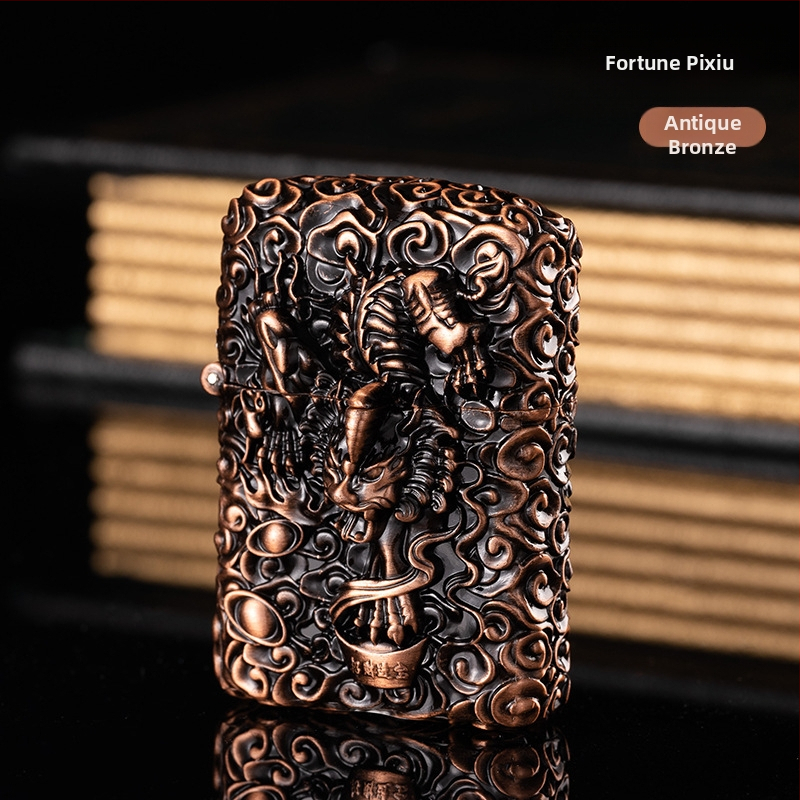 Αναπτήρας κηροζίνης με μεταλλικό σώμα, επαναχρησιμοποιούμενος, μοντέρνο μινιμαλιστικό στυλ, χωρίς προστασία από τον άνεμο