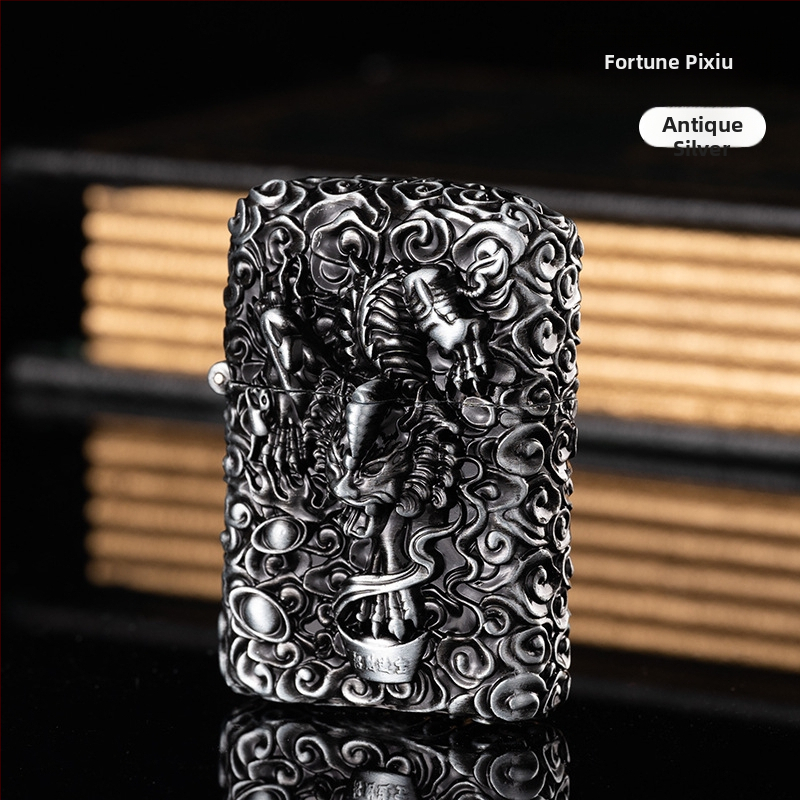 Αναπτήρας κηροζίνης με μεταλλικό σώμα, επαναχρησιμοποιούμενος, μοντέρνο μινιμαλιστικό στυλ, χωρίς προστασία από τον άνεμο