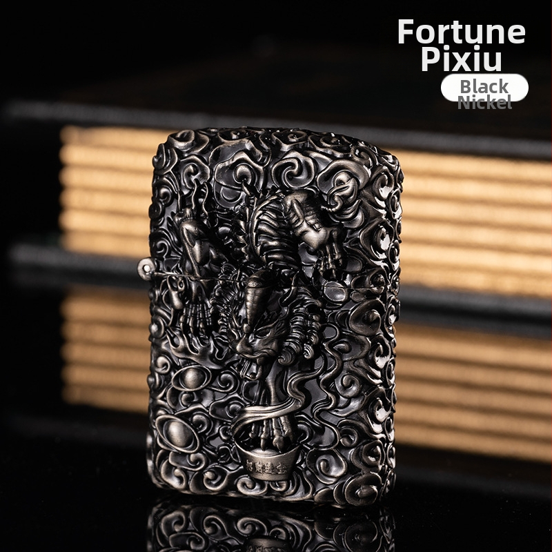 Αναπτήρας κηροζίνης με μεταλλικό σώμα, επαναχρησιμοποιούμενος, μοντέρνο μινιμαλιστικό στυλ, χωρίς προστασία από τον άνεμο