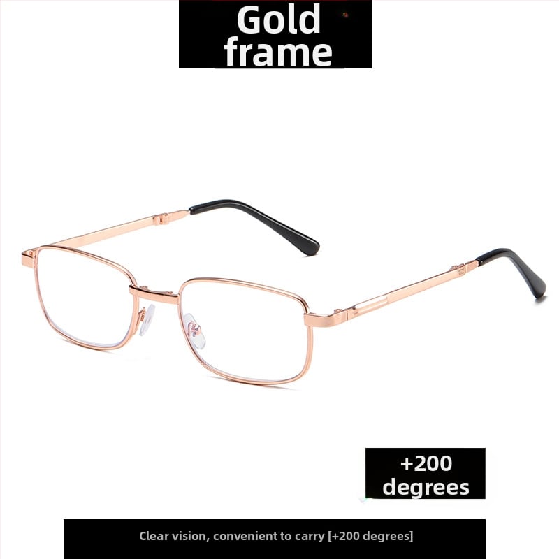 Unisex skaitymo akiniai, sulankstomi, anti-mėlynos šviesos, HD lęšiai iš dervos, metalinis rėmas