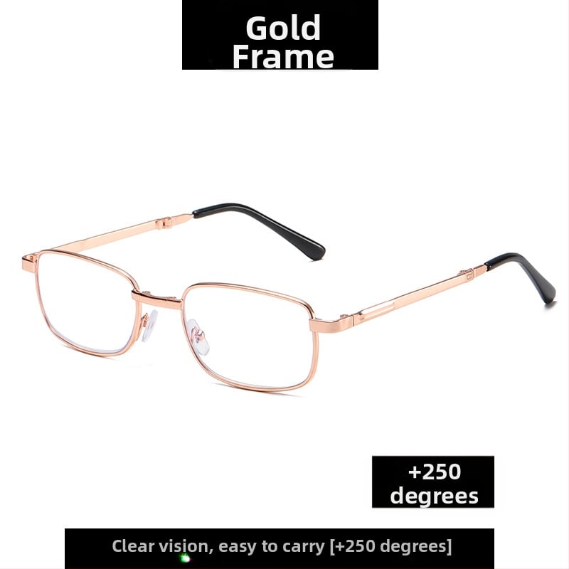 Unisex skaitymo akiniai, sulankstomi, anti-mėlynos šviesos, HD lęšiai iš dervos, metalinis rėmas