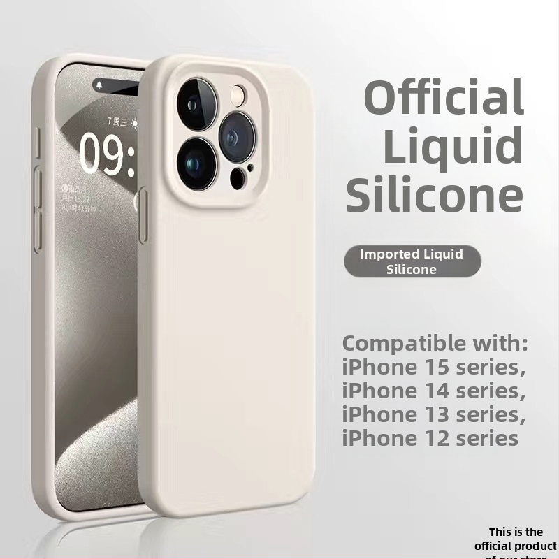 Pouzdro z tekutého silikónu pre iPhone 14, príjemné na dotyk, prémiový dojem, proti pádu, zosilnený dizajn.