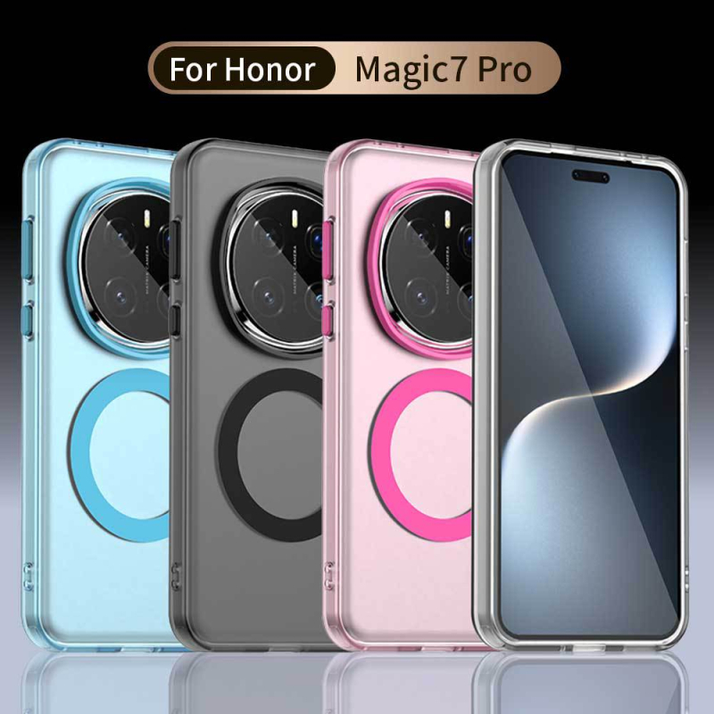 Glory Magic7 Pro magnētā lieta ar matētu virsmu, materiāls TPU+PC+PET, siltuma izkliede, izturīga pret kritieniem, neatstāj nospiedumus (Magnetic; Frosted texture; Heat dissipation; Anti-fall; Material: TPU+PC+PET)